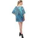 Blue Marble Abstract Art Oversized Chiffon Top View2