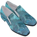 Blue Marble Abstract Art Women Slip On Heel Loafers View3