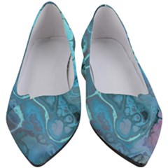 Blue Marble Abstract Art Women s Block Heels  by SpinnyChairDesigns