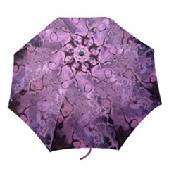 Amethyst Violet Abstract Marble Art Folding Umbrellas by SpinnyChairDesigns