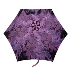 Amethyst Violet Abstract Marble Art Mini Folding Umbrellas by SpinnyChairDesigns