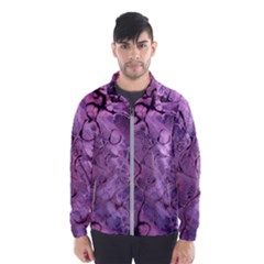 Amethyst Violet Abstract Marble Art Men s Windbreaker by SpinnyChairDesigns