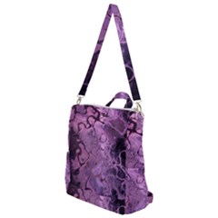 Amethyst Violet Abstract Marble Art Crossbody Backpack