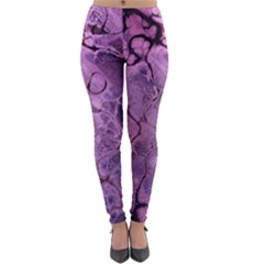 Amethyst Violet Abstract Marble Art Lightweight Velour Leggings