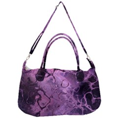 Amethyst Violet Abstract Marble Art Removal Strap Handbag by SpinnyChairDesigns