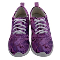 Amethyst Violet Abstract Marble Art Athletic Shoes by SpinnyChairDesigns