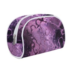 Amethyst Violet Abstract Marble Art Makeup Case (small) by SpinnyChairDesigns