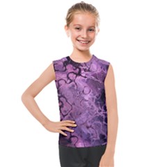 Amethyst Violet Abstract Marble Art Kids  Mesh Tank Top by SpinnyChairDesigns