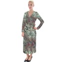 Black Green Grey Abstract Art Marble Texture Velvet Maxi Wrap Dress View1