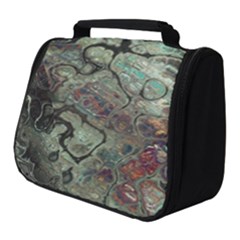 Black Green Grey Abstract Art Marble Texture Full Print Travel Pouch (small) by SpinnyChairDesigns