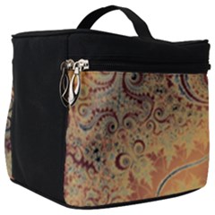 Terra Cotta Persian Orange Spirals Swirls Pattern Make Up Travel Bag (big)