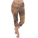 Terra Cotta Persian Orange Spirals Swirls Pattern Lightweight Velour Capri Yoga Leggings View1