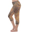 Terra Cotta Persian Orange Spirals Swirls Pattern Lightweight Velour Capri Yoga Leggings View2