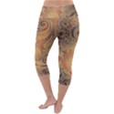 Terra Cotta Persian Orange Spirals Swirls Pattern Lightweight Velour Capri Yoga Leggings View4