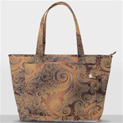 Terra Cotta Persian Orange Spirals Swirls Pattern Back Pocket Shoulder Bag  by SpinnyChairDesigns