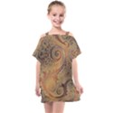 Terra Cotta Persian Orange Spirals Swirls Pattern Kids  One Piece Chiffon Dress View1