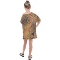 Terra Cotta Persian Orange Spirals Swirls Pattern Kids  One Piece Chiffon Dress View2