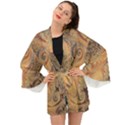 Terra Cotta Persian Orange Spirals Swirls Pattern Long Sleeve Kimono View1