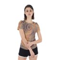 Terra Cotta Persian Orange Spirals Swirls Pattern Back Cut Out Sport Tee View2