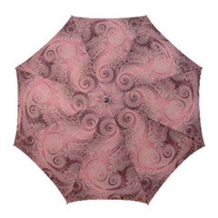 Orchid Pink And Blush Swirls Spirals Golf Umbrellas by SpinnyChairDesigns