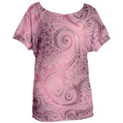 Orchid Pink And Blush Swirls Spirals Women s Oversized Tee by SpinnyChairDesigns