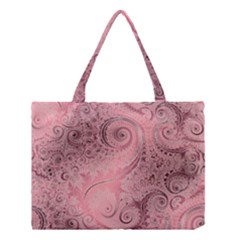 Orchid Pink And Blush Swirls Spirals Medium Tote Bag by SpinnyChairDesigns