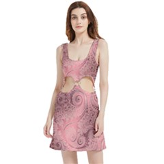 Orchid Pink And Blush Swirls Spirals Velvet Cutout Dress by SpinnyChairDesigns