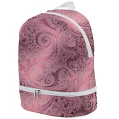 Orchid Pink And Blush Swirls Spirals Zip Bottom Backpack by SpinnyChairDesigns