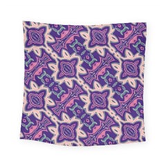 Amethyst And Pink Checkered Stripes Square Tapestry (small) by SpinnyChairDesigns