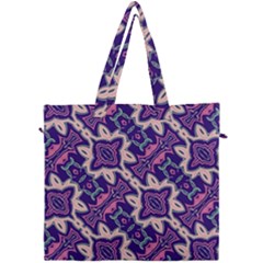 Amethyst And Pink Checkered Stripes Canvas Travel Bag by SpinnyChairDesigns