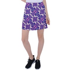 Amethyst And Pink Checkered Stripes Tennis Skirt by SpinnyChairDesigns