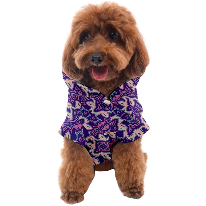 Amethyst and Pink Checkered Stripes Dog Coat