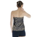 Taupe Umber Abstract Art Swirls Strapless Top View2