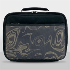 Taupe Umber Abstract Art Swirls Lunch Bag by SpinnyChairDesigns