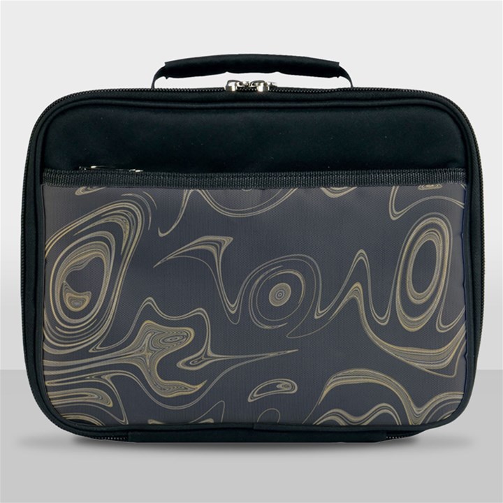 Taupe Umber Abstract Art Swirls Lunch Bag