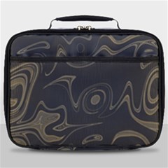 Taupe Umber Abstract Art Swirls Full Print Lunch Bag by SpinnyChairDesigns