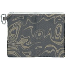 Taupe Umber Abstract Art Swirls Canvas Cosmetic Bag (xxl) by SpinnyChairDesigns