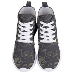 Taupe Umber Abstract Art Swirls Women s Lightweight High Top Sneakers by SpinnyChairDesigns