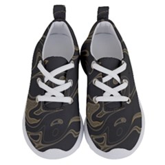 Taupe Umber Abstract Art Swirls Running Shoes by SpinnyChairDesigns