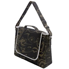 Taupe Umber Abstract Art Swirls Box Up Messenger Bag by SpinnyChairDesigns