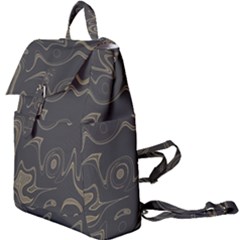 Taupe Umber Abstract Art Swirls Buckle Everyday Backpack by SpinnyChairDesigns