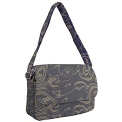 Taupe Umber Abstract Art Swirls Courier Bag by SpinnyChairDesigns