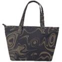 Taupe Umber Abstract Art Swirls Back Pocket Shoulder Bag  View2