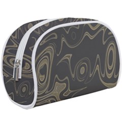 Taupe Umber Abstract Art Swirls Makeup Case (large) by SpinnyChairDesigns