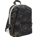 Taupe Umber Abstract Art Swirls Zip Up Backpack View2