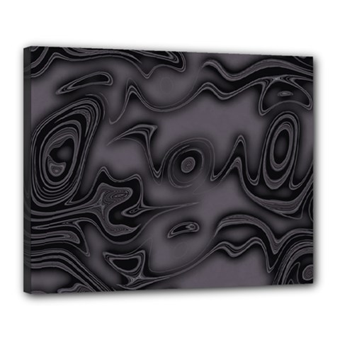 Dark Plum And Black Abstract Art Swirls Canvas 20  X 16  (stretched) by SpinnyChairDesigns