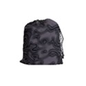 Dark Plum and Black Abstract Art Swirls Drawstring Pouch (Medium) View1