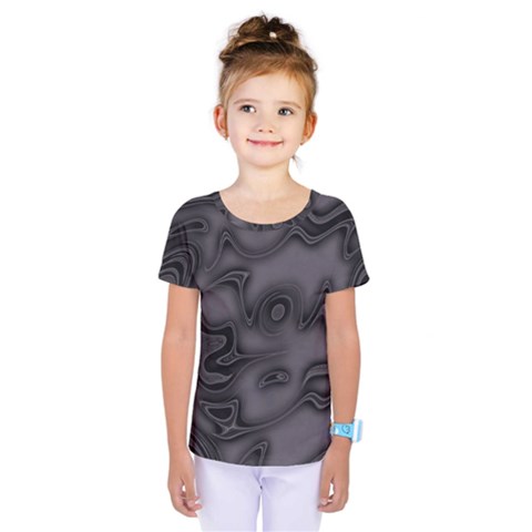 Dark Plum And Black Abstract Art Swirls Kids  One Piece Tee by SpinnyChairDesigns