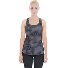 Dark Plum And Black Abstract Art Swirls Piece Up Tank Top by SpinnyChairDesigns