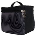 Dark Plum and Black Abstract Art Swirls Make Up Travel Bag (Small) View2